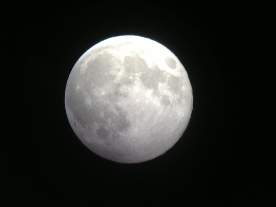 Shot on my iphone 5 through the viewfinder of a nikon spotting scope last night.
